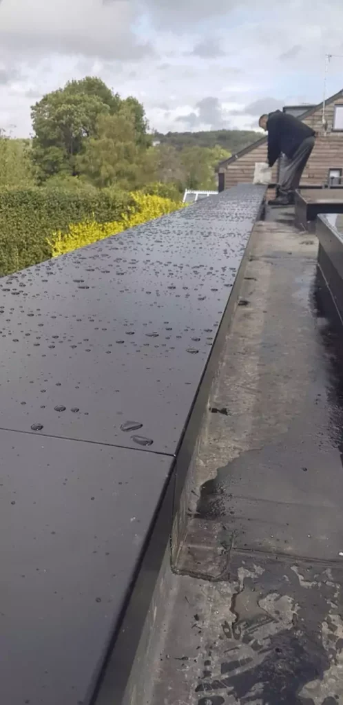 Completed aluminium coping installation, Henley on Thames