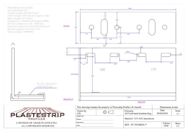 Plastestrip FastFrame Omega Aluminium Top Hat