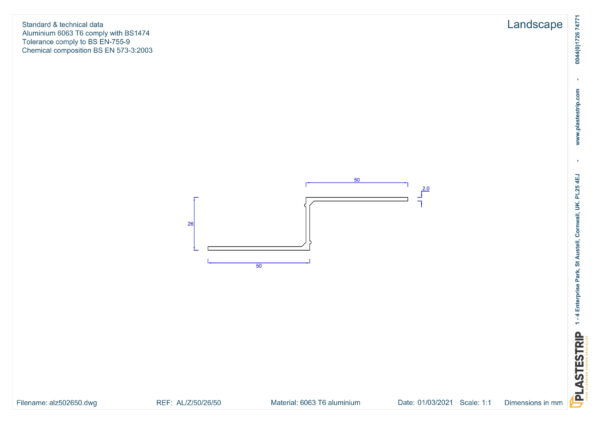 Plastestrip FastFrame Aluminium Tee Rail