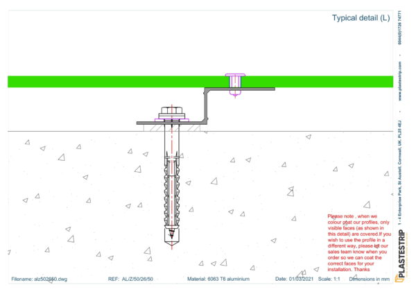 Plastestrip FastFrame Aluminium Tee Rail