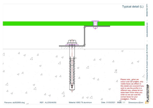 Plastestrip FastFrame Aluminium Tee Rail